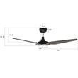 Load image into Gallery viewer, Trailblazer 52 In. Wi - Fi Best Smart Ceiling Fan w/ Remote Control &amp; LED Light, Alexa/Siri/Google Home Compatible, Black/dark Wooden Pattern (3 - Blade) - LEDMyPlace