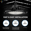 Load image into Gallery viewer, UFO LED High Bay Light 150/120/100 Watt Adjustable, 5700K, 150LM/W - 155LM/W, AC277 - 480V High Voltage, IP65, UL, DLC Listed, 1 - 10V Dim, For Warehouse Barn Airport Workshop Garage Factory - LEDMyPlace