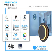 Load image into Gallery viewer, Unique Circular LED Wall Sconce, 11W, 3000K, Diameter 9.9 inch, Modern Round Lamp - LEDMyPlace