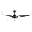 Load image into Gallery viewer, Vena 52 inch 3 - Blade Smart Ceiling Fan with LED Light &amp; Remote - LEDMyPlace