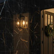 Load image into Gallery viewer, Wall Lights, Exterior Light Fixture, Clear Glass Garage Light, Modern Outdoor Lights Sconce with Waterproof, for Patio, E26 Socket Black+Wood Finish - 5.75"L x 6.1"W x 13.78"H - LEDMyPlace