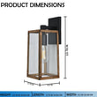 Load image into Gallery viewer, Wall Lights, Exterior Light Fixture, Clear Glass Garage Light, Modern Outdoor Lights Sconce with Waterproof, for Patio, E26 Socket Black+Wood Finish - 5.75"L x 6.1"W x 13.78"H - LEDMyPlace