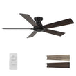 Load image into Gallery viewer, Wynston 52 inch 5 - Blade Flush Mount Ceiling Fan with Remote Control - Black/Walnut &amp; Black Reversible Blades (No Light) - LEDMyPlace