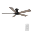 Load image into Gallery viewer, Wynston 52 inch 5 - Blade Flush Mount Ceiling Fan with Remote Control - Black/Walnut &amp; Black Reversible Blades (No Light) - LEDMyPlace