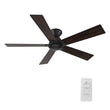 Load image into Gallery viewer, Wynston 52 inch 5 - Blade Flush Mount Ceiling Fan with Remote Control - Black/Walnut &amp; Black Reversible Blades (No Light) - LEDMyPlace