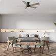 Load image into Gallery viewer, Wynston 52 inch 5 - Blade Flush Mount Ceiling Fan with Remote Control - Black/Walnut &amp; Black Reversible Blades (No Light) - LEDMyPlace