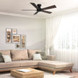 Load image into Gallery viewer, Wynston 52 inch 5 - Blade Flush Mount Ceiling Fan with Remote Control - Black/Walnut &amp; Black Reversible Blades (No Light) - LEDMyPlace