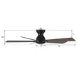 Load image into Gallery viewer, Wynston 52 inch 5 - Blade Flush Mount Ceiling Fan with Remote Control - Black/Walnut &amp; Black Reversible Blades (No Light) - LEDMyPlace