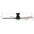 Load image into Gallery viewer, Wynston 52 inch 5 - Blade Flush Mount Ceiling Fan with Remote Control - Black/Walnut &amp; Black Reversible Blades (No Light) - LEDMyPlace