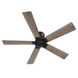 Load image into Gallery viewer, Wynston 52 inch 5 - Blade Flush Mount Ceiling Fan with Remote Control - Black/Walnut &amp; Black Reversible Blades (No Light) - LEDMyPlace