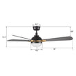 Load image into Gallery viewer, ZELDA 52 inch 4 - Blade Ceiling Fan with LED Light &amp; Remote - LEDMyPlace