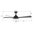 Load image into Gallery viewer, ZELDA 52 inch 4 - Blade Ceiling Fan with LED Light &amp; Remote - LEDMyPlace
