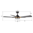 Load image into Gallery viewer, ZELDA 52 inch 5 - Blade Ceiling Fan with LED Light &amp; Remote - LEDMyPlace