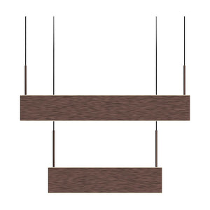 2-Lights, Square Chandelier Lighting  in Brushed Brown Body Finish, 141W, 3000K, 8800LM, Oxidation Finish Technique, Dimmable