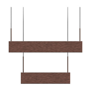 2-Lights, Square Chandelier Lighting  in Brushed Brown Body Finish, 141W, 3000K, 8800LM, Oxidation Finish Technique, Dimmable