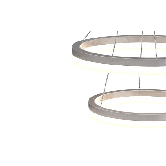 2-Ring, Modern LED Chandelier, 78W, 120V, 3000K, 3985LM, Dimmable