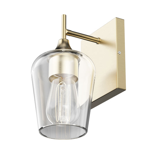 Clear Glass Shade Vanity Lights Fixture, Bell Shape with Brass Gold Finish, E26 Base, UL Listed for Damp Location, 3 Years Warranty
