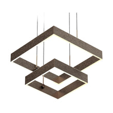 Load image into Gallery viewer, 2-Lights, Square Chandelier Lighting  in Brushed Brown Body Finish, 141W, 3000K, 8800LM, Oxidation Finish Technique, Dimmable