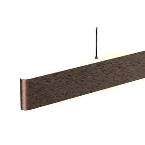 Linear LED Pendant Mount Lighting Fixture in Brushed brown Body Finish, 52W, 3000K, 2600LM, Dimmable