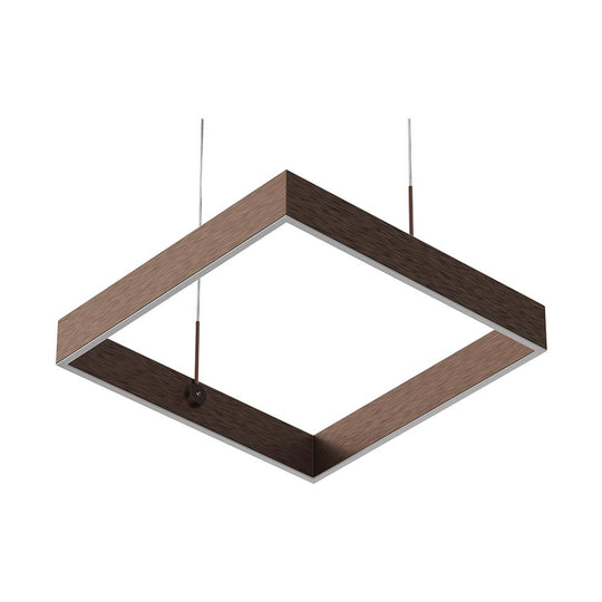 1-Light, Square Chandelier Lighting in Brushed Brown Body Finish, 70W, 3000K(warm white), 5200LM, Dimmable, 3 Years Warranty