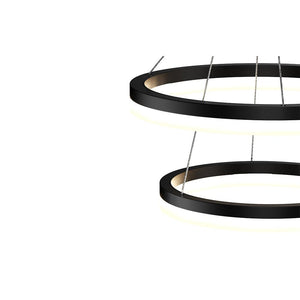 2-Ring, Modern LED Chandelier, 78W, 120V, 3000K, 3985LM, Dimmable