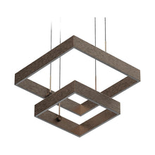 Load image into Gallery viewer, 2-Lights, Square Chandelier Lighting  in Brushed Brown Body Finish, 141W, 3000K, 8800LM, Oxidation Finish Technique, Dimmable