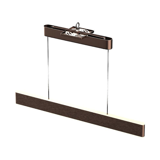 Linear LED Pendant Mount Lighting Fixture in Brushed brown Body Finish, 52W, 3000K, 2600LM, Dimmable