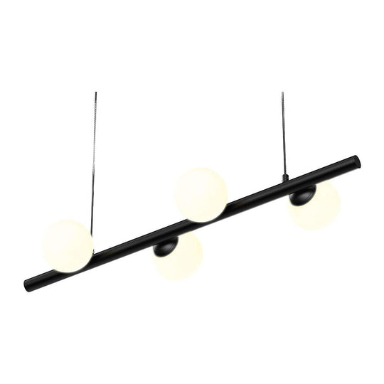 Matte Black, 4-Lights, LED Linear Chandeliers,  40W, 3000K, Pendant Mounting, Dimmable