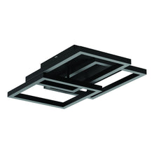 Load image into Gallery viewer, 74W Geometric Modern Flushmount, Surface Mounting, 3-Lights, 3000K, 5000lm, Matte Black Body Finish, Dimmable