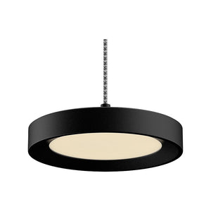 Disk Architectural, LED 5.5 Inch Round Pendant Mount Direct Down Light Fixture, 12W, 3000K, Dimmable