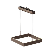 Load image into Gallery viewer, 1-Light, Square Chandelier Lighting in Brushed Brown Body Finish, 70W, 3000K(warm white), 5200LM, Dimmable, 3 Years Warranty