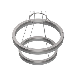 2-Ring, Modern LED Chandelier, 78W, 120V, 3000K, 3985LM, Dimmable