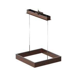 1-Light, Square Chandelier Lighting in Brushed Brown Body Finish, 70W, 3000K(warm white), 5200LM, Dimmable, 3 Years Warranty