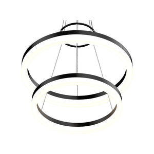 2-Ring, Modern LED Chandelier, 78W, 120V, 3000K, 3985LM, Dimmable