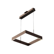 Load image into Gallery viewer, 1-Light, Square Chandelier Lighting in Brushed Brown Body Finish, 70W, 3000K(warm white), 5200LM, Dimmable, 3 Years Warranty