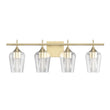 Load image into Gallery viewer, Clear Glass Shade Vanity Lights Fixture, Bell Shape with Brass Gold Finish, E26 Base, UL Listed for Damp Location, 3 Years Warranty