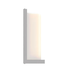 Load image into Gallery viewer, 12W Rectangle Shape LED Outdoor Wall Sconce, Painted Silver Finish, White Acrylic Shade, ETL Listed