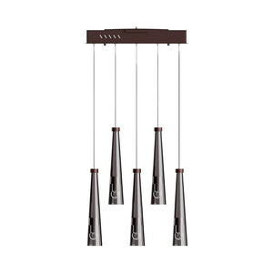 Chandeliers 5-lights, Dining Room Lighting Fixtures, 25W, 3000K, 1250LM, Hanging Light with Wires For Kitchen Island Dining Room Living Room Cafe Pub