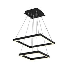 Load image into Gallery viewer, Modern Two-Tier Square Chandelier Lighting, 54W, 3000K, 3016LM, Dimension : 19.7&#39;&#39;L×19.7&#39;&#39;W×55&#39;&#39;H