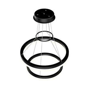 2-Ring, Modern LED Chandelier, 78W, 120V, 3000K, 3985LM, Dimmable