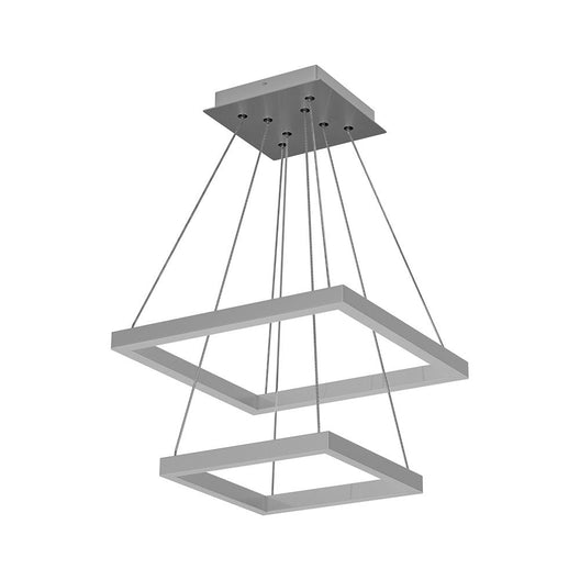 Modern Two-Tier Square Chandelier Lighting, 54W, 3000K, 3016LM, Dimension : 19.7''L×19.7''W×55''H