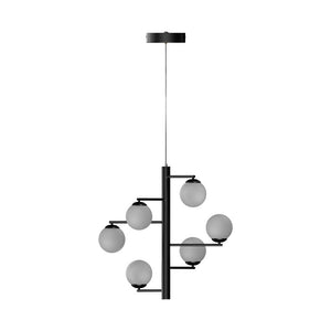 6-Lights, Chandelier, 47W, 3000K, Matte Black Body Finish, Dimmable