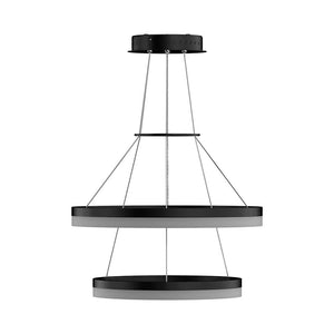 2-Ring, Modern LED Chandelier, 78W, 120V, 3000K, 3985LM, Dimmable