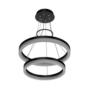 2-Ring, Modern LED Chandelier, 78W, 120V, 3000K, 3985LM, Dimmable