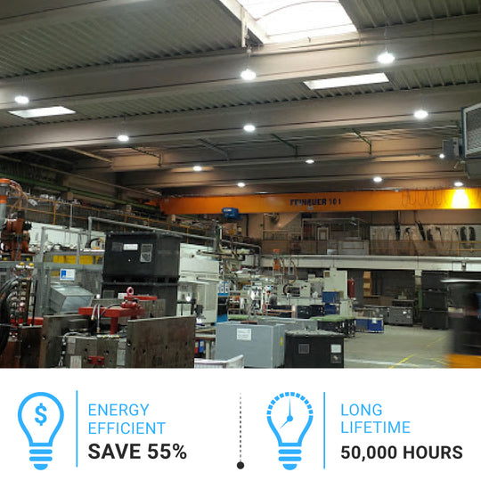 High bay UFO led 240w 4000k / warehouse lighting 31,231 lumens, DLC Premium
