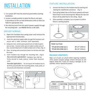 6" Ultra-Thin Led Recessed Ceiling Lights, 12W, 900lm, Triac Dimmable, Damp Location, LED Downlight with Junction Box