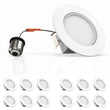 Load image into Gallery viewer, 4-inch LED Eyeball Dimmable Downlight, Recessed Ceiling Light Fixture, 10W, 740 Lumens, Commercial Downlights