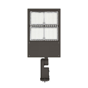 LED Parking Lot Lights With Photocell, 300W, 4000K, Universal Mount, Bronze, AC100-277V, LED Shoebox Area Light