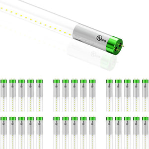 Hybrid T8 4ft LED Tube Glass 18W 2400 Lumens 6500K Clear (Check Compatibility List; Not Compatible with all ballasts)