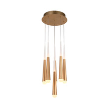 Load image into Gallery viewer, 6-Light Chandelier, Brushed Gold Finish, 42W, 3000K, 2100LM, Dimmable, Chandelier Dining Light Living Room Lighting Kitchen Island